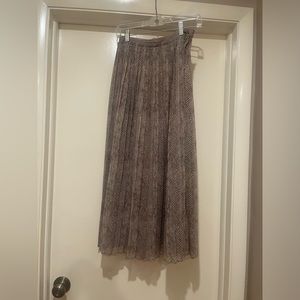 Flowy Pleated Lavender Snakeskin Maxi Skirt